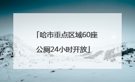 哈市重点区域60座公厕24小时开放