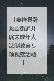 嘉祥县卧龙山街道开展未成年人法制教育专项视察活动