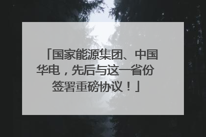 国家能源集团、中国华电，先后与这一省份签署重磅协议！