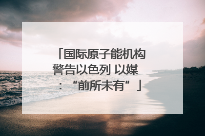 国际原子能机构警告以色列 以媒：“前所未有”