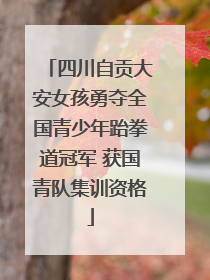 四川自贡大安女孩勇夺全国青少年跆拳道冠军 获国青队集训资格