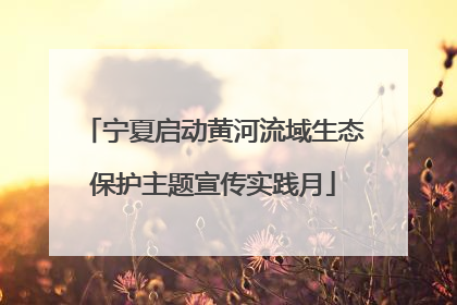 宁夏启动黄河流域生态保护主题宣传实践月