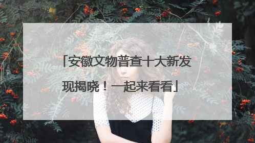 安徽文物普查十大新发现揭晓！一起来看看