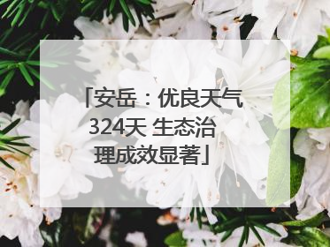 安岳：优良天气324天 生态治理成效显著