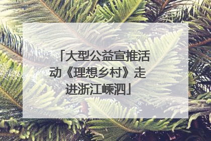 大型公益宣推活动《理想乡村》走进浙江嵊泗