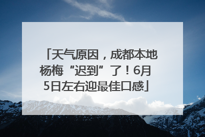 天气原因，成都本地杨梅“迟到”了！6月5日左右迎最佳口感
