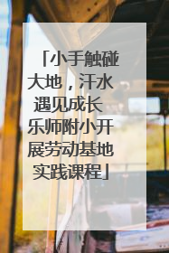 小手触碰大地，汗水遇见成长 乐师附小开展劳动基地实践课程