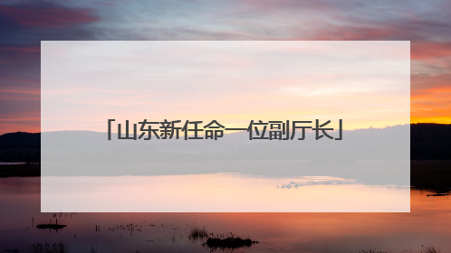 山东新任命一位副厅长