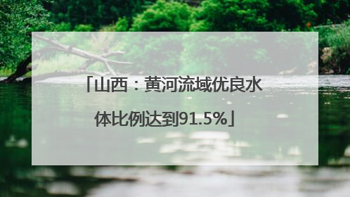 山西：黄河流域优良水体比例达到91.5%