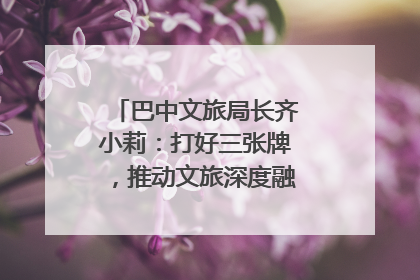 巴中文旅局长齐小莉：打好三张牌，推动文旅深度融合｜文旅局长说