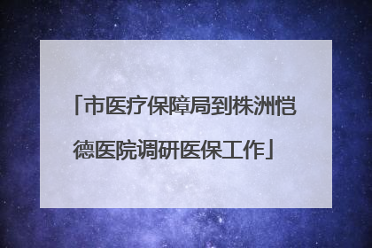 市医疗保障局到株洲恺德医院调研医保工作
