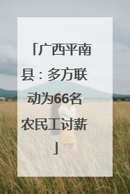 广西平南县：多方联动为66名农民工讨薪
