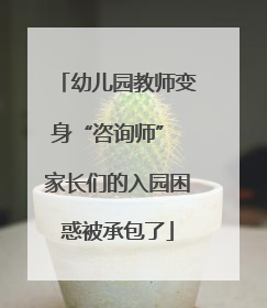 幼儿园教师变身“咨询师” 家长们的入园困惑被承包了