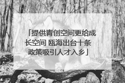 提供青创空间更给成长空间 瓯海出台十条政策吸引人才入乡