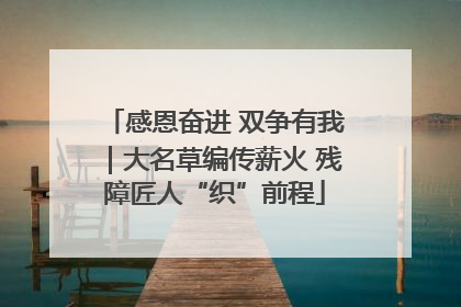 感恩奋进 双争有我｜大名草编传薪火 残障匠人“织”前程