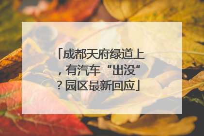 成都天府绿道上，有汽车“出没”？园区最新回应