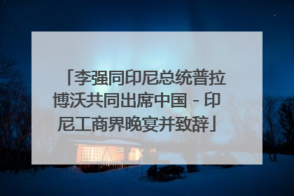 李强同印尼总统普拉博沃共同出席中国－印尼工商界晚宴并致辞