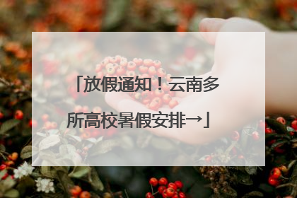 放假通知！云南多所高校暑假安排→