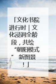 文化书院进行时｜文化浸润全龄段，共绘 “朝阳模式” 新图景！