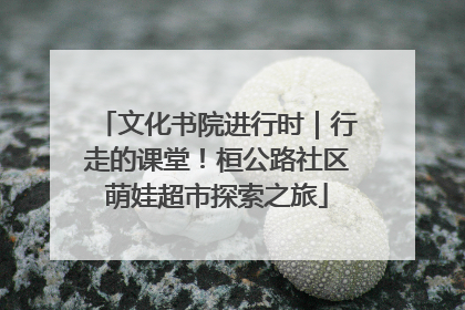 文化书院进行时｜行走的课堂！桓公路社区萌娃超市探索之旅