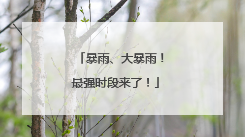 暴雨、大暴雨！最强时段来了！