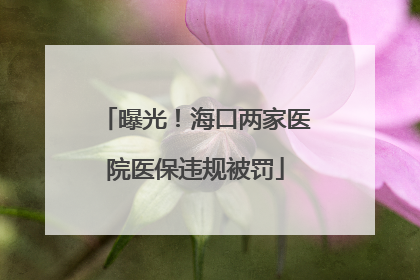 曝光！海口两家医院医保违规被罚