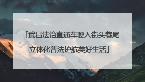 武昌法治直通车驶入街头巷尾 立体化普法护航美好生活