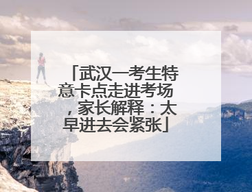 武汉一考生特意卡点走进考场，家长解释：太早进去会紧张