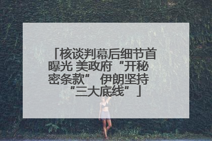 核谈判幕后细节首曝光 美政府“开秘密条款” 伊朗坚持“三大底线”