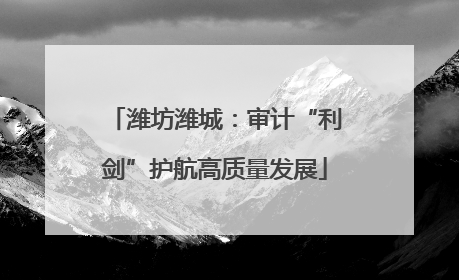 潍坊潍城：审计“利剑”护航高质量发展