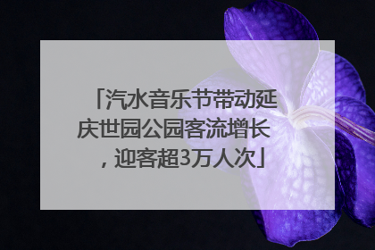 汽水音乐节带动延庆世园公园客流增长，迎客超3万人次