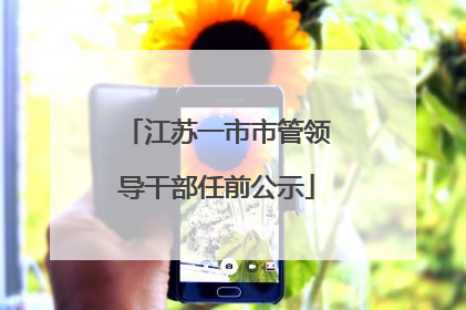 江苏一市市管领导干部任前公示