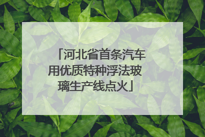 河北省首条汽车用优质特种浮法玻璃生产线点火