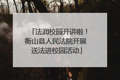 法润校园开讲啦！衡山县人民法院开展 送法进校园活动