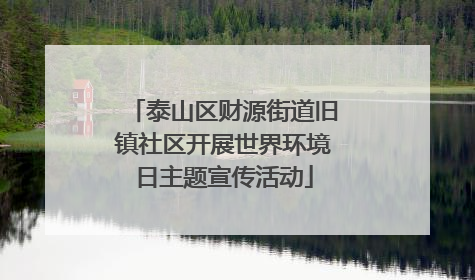 泰山区财源街道旧镇社区开展世界环境日主题宣传活动