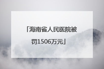 海南省人民医院被罚1506万元