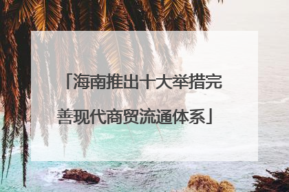 海南推出十大举措完善现代商贸流通体系