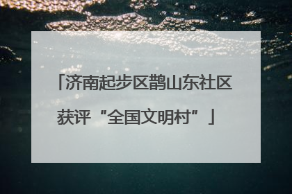 济南起步区鹊山东社区获评“全国文明村”