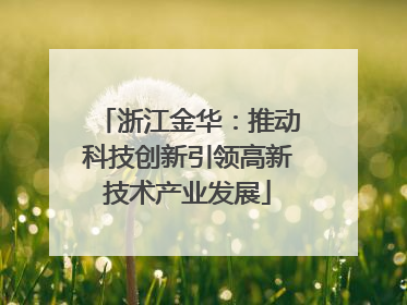 浙江金华：推动科技创新引领高新技术产业发展