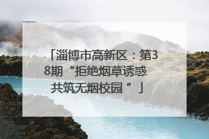 淄博市高新区：第38期“拒绝烟草诱惑 共筑无烟校园 ”