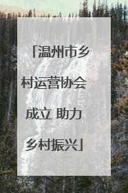 温州市乡村运营协会成立 助力乡村振兴