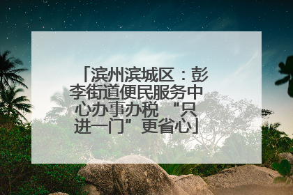 滨州滨城区：彭李街道便民服务中心办事办税 “只进一门”更省心