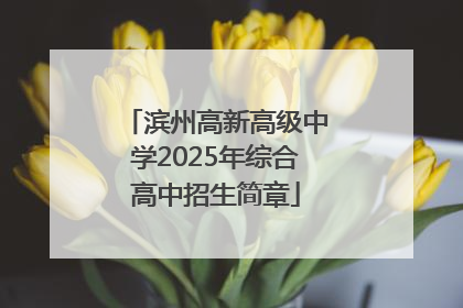 滨州高新高级中学2025年综合高中招生简章