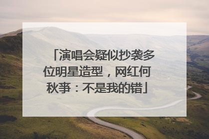 演唱会疑似抄袭多位明星造型，网红何秋亊：不是我的错