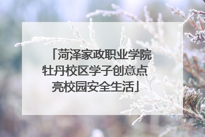 菏泽家政职业学院牡丹校区学子创意点亮校园安全生活