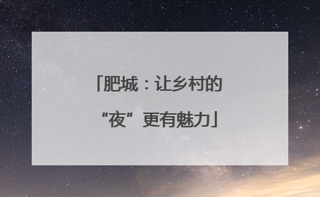 肥城：让乡村的“夜”更有魅力
