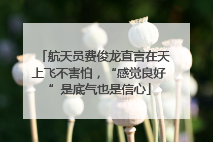 航天员费俊龙直言在天上飞不害怕，“感觉良好”是底气也是信心