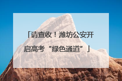 请查收！潍坊公安开启高考“绿色通道”