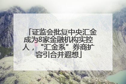 证监会批复中央汇金成为8家金融机构实控人，“汇金系”券商扩容引合并遐想