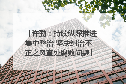 许勤：持续纵深推进集中整治 坚决纠治不正之风查处腐败问题